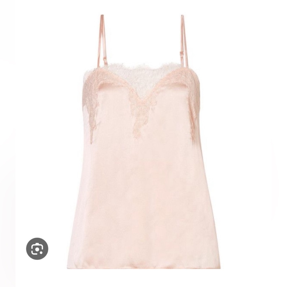 🩰Cami NYC Silk and lace trim cami camisole Tank Top light pink sz small